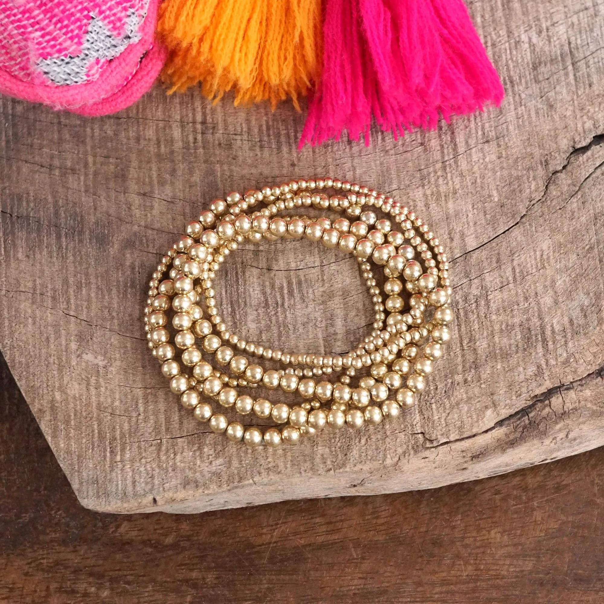 Small Multi Size Beaded Stack