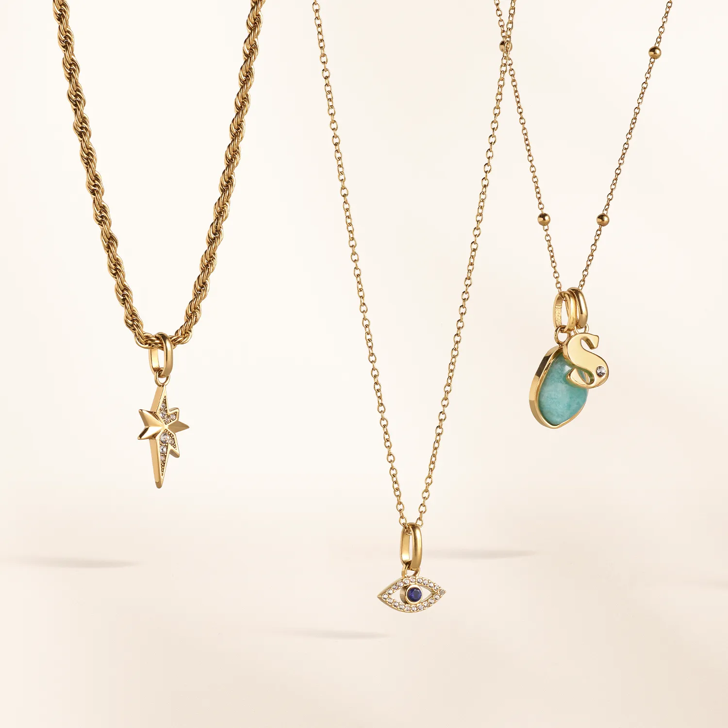 Small Rope Chain Necklace (Gold)