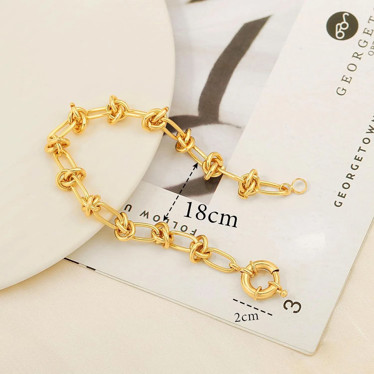 SOFYBJA 18k Gold Plated Personalized Chunky Cuban Oval Link Chain Bracelets for Men Toggle Rope Bracelet Jewelry for Women