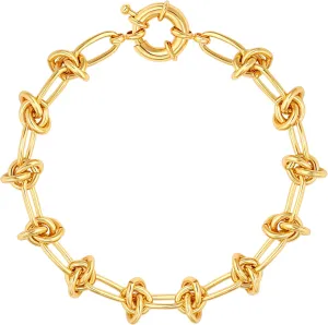SOFYBJA 18k Gold Plated Personalized Chunky Cuban Oval Link Chain Bracelets for Men Toggle Rope Bracelet Jewelry for Women