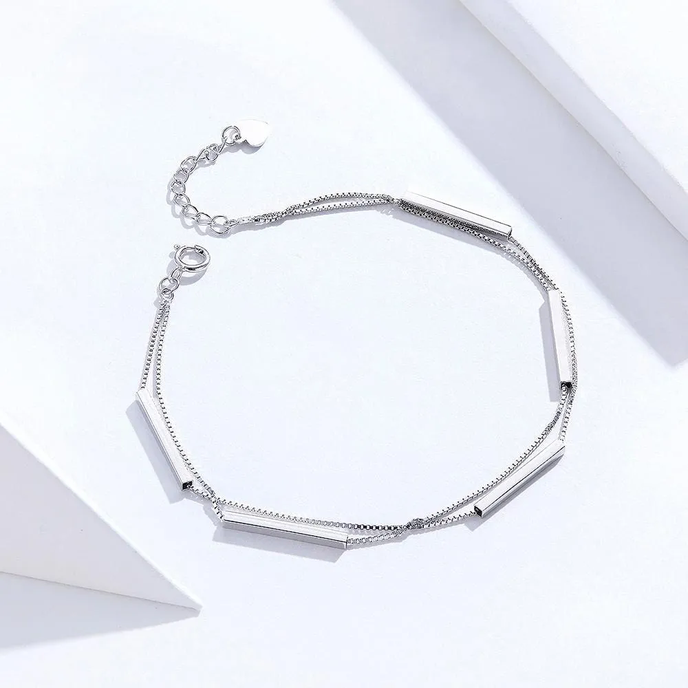 Solid 925 Sterling Silver Modern Minimalist Bracelet