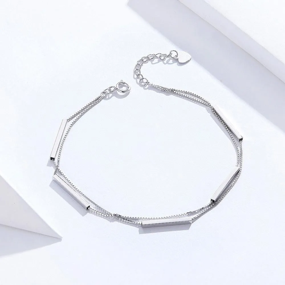 Solid 925 Sterling Silver Modern Minimalist Bracelet