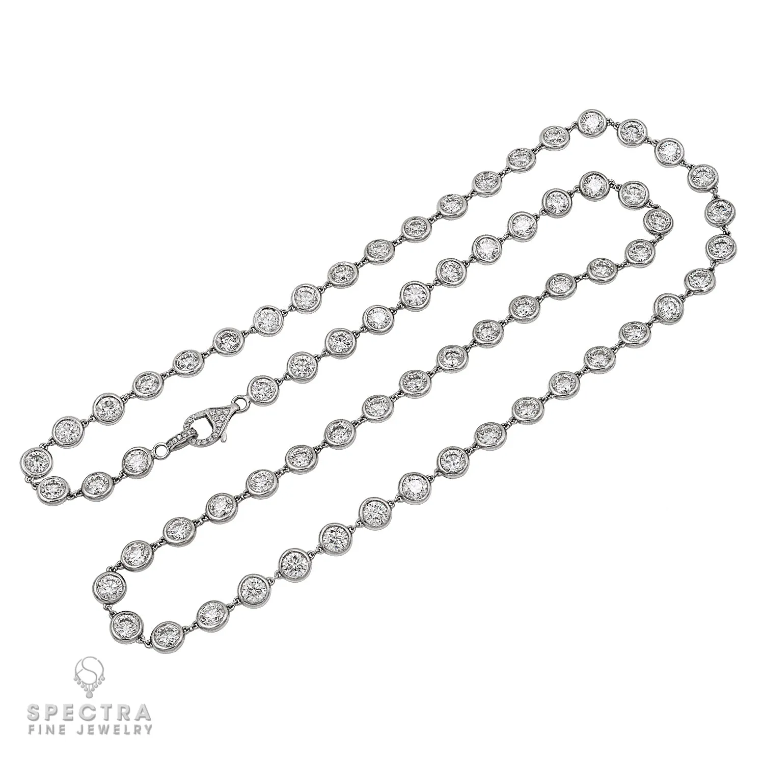 Spectra Fine Jewelry: 25.81cts Diamond-by-the-Yard Necklace in 18k White Gold - Shop Now!