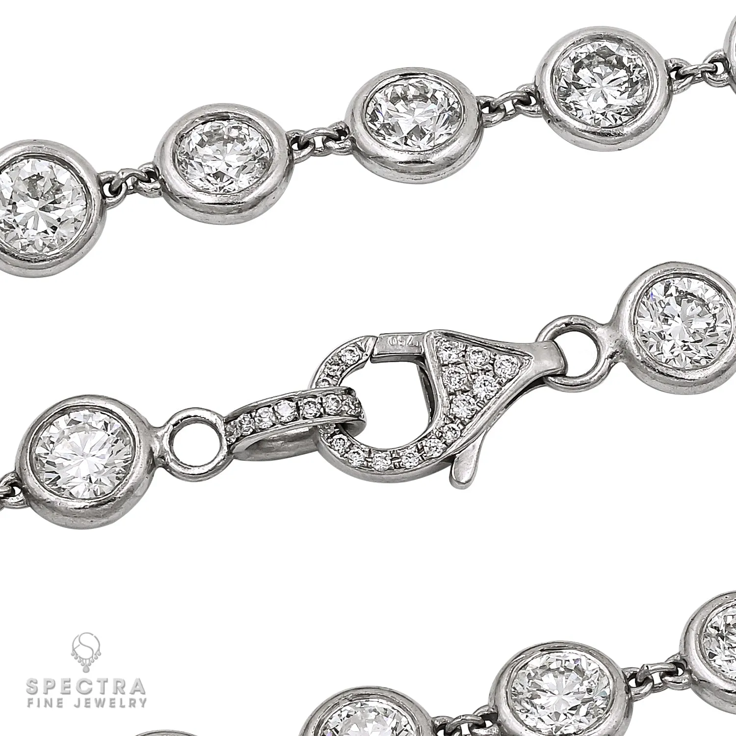 Spectra Fine Jewelry: 25.81cts Diamond-by-the-Yard Necklace in 18k White Gold - Shop Now!