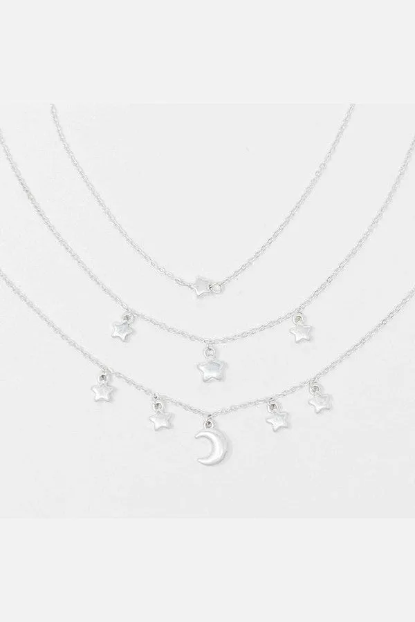 Starred Up Chain Anklet, Set of 3
