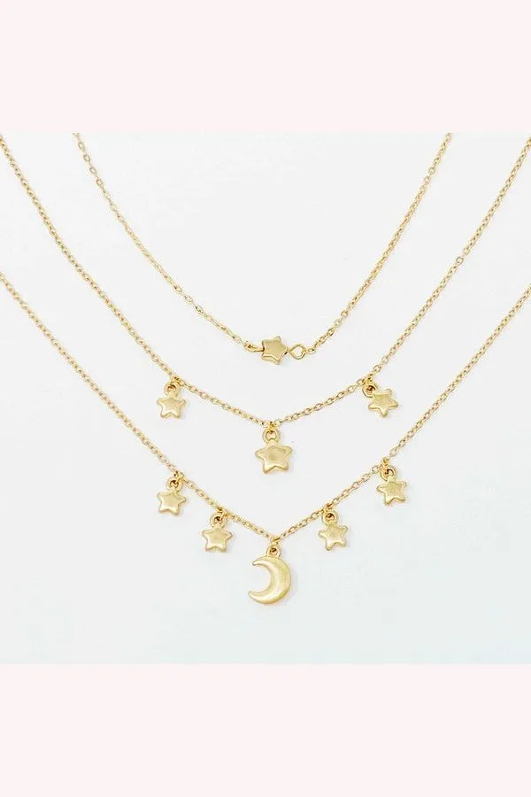 Starred Up Chain Anklet, Set of 3