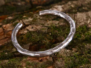 Sterling Silver Bracelets for Men, Silver Cuff Bracelet, oxidized cuff, hammered bracelet, rustic cuff meteor crater bangle viking bracelet