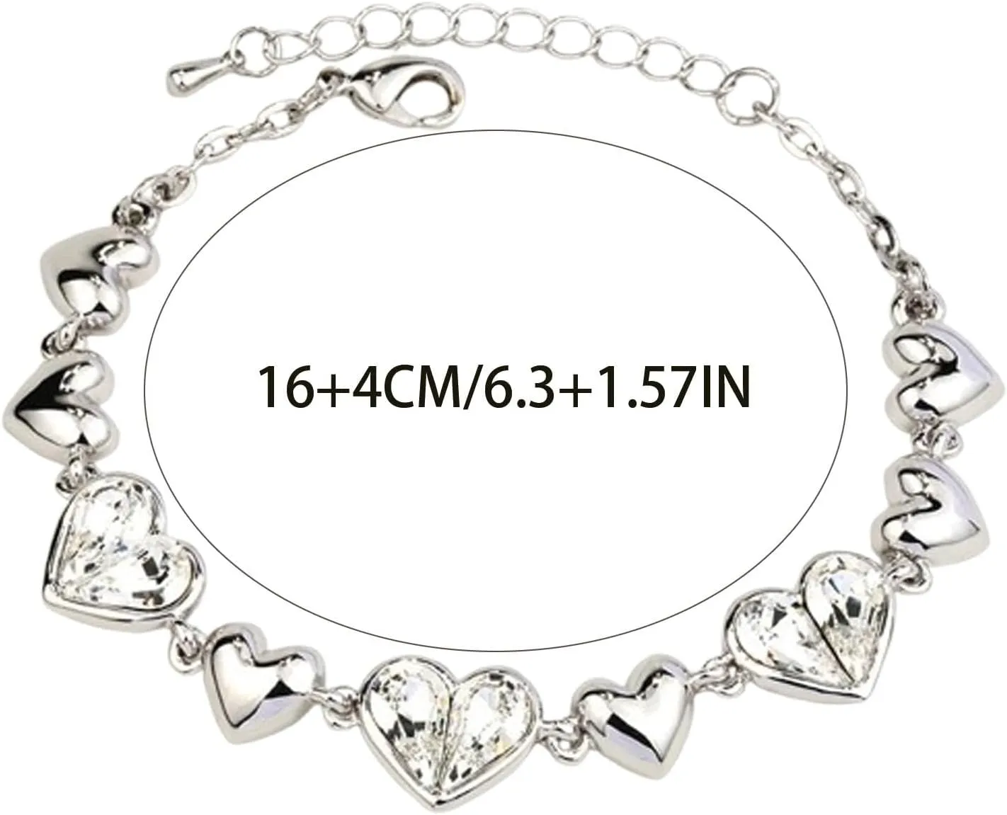 Sterling Silver Bracelets for Women, Trendy Heart Bracelets for Women, Gold Bracelets for Men Birthday Gifts for Her Women Couples Bracelets