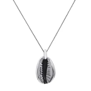 Sterling Silver Cowrie Shell Pendant - Seashell Necklace