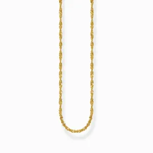 Sterling Silver Gold Plated Singaporean Necklace KE2284-413-39