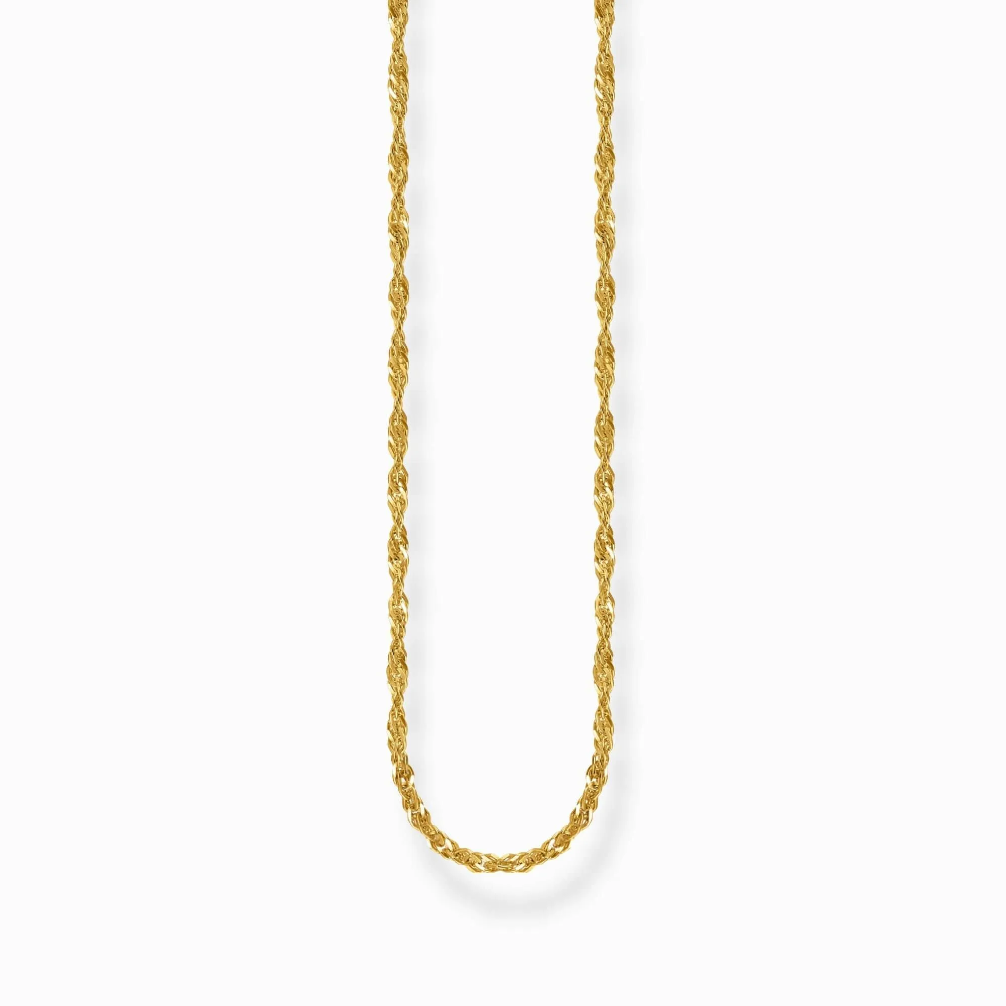 Sterling Silver Gold Plated Singaporean Necklace KE2284-413-39