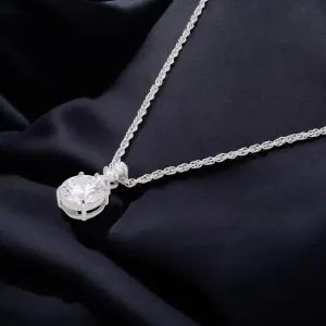 Sterling Silver Solitaire Pendant Necklace – A Classic Statement of Elegance | SKU : 0003579220, 0021424120, 0021424137