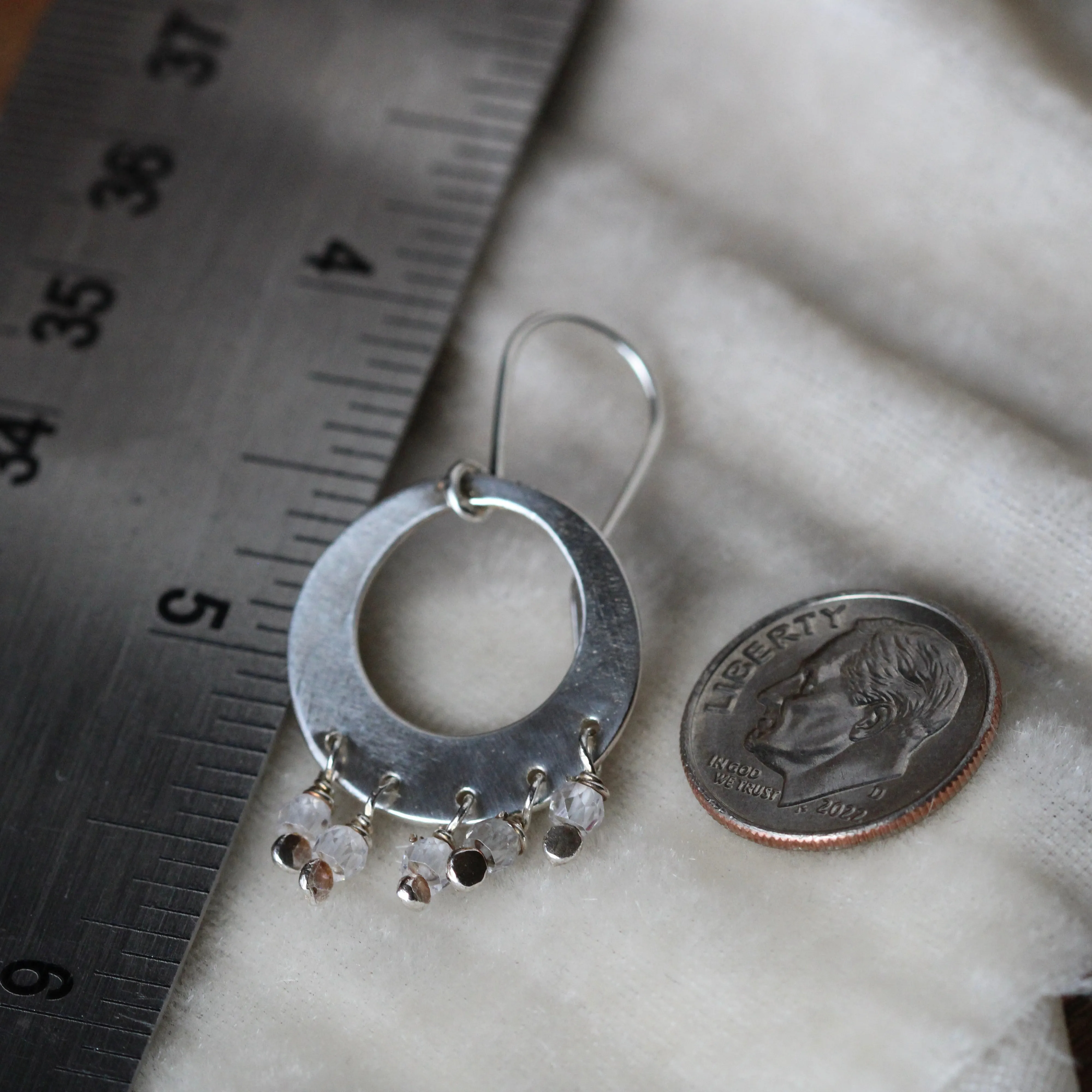 Stevie Earrings sterling silver and garnet