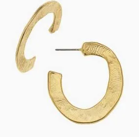 Susan Shaw Hammered Hoops Earrings