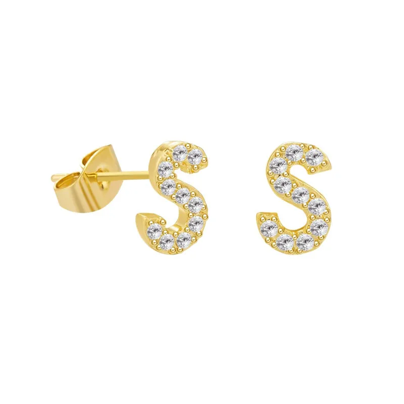 Sweet and Subtle Personalized A-Z Initial Letter Stud Earrings
