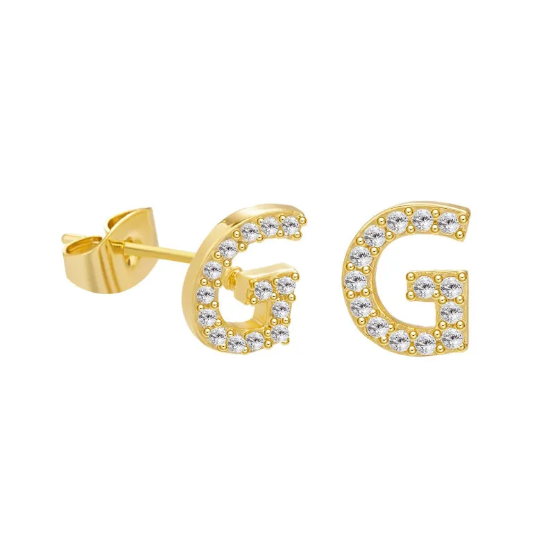 Sweet and Subtle Personalized A-Z Initial Letter Stud Earrings
