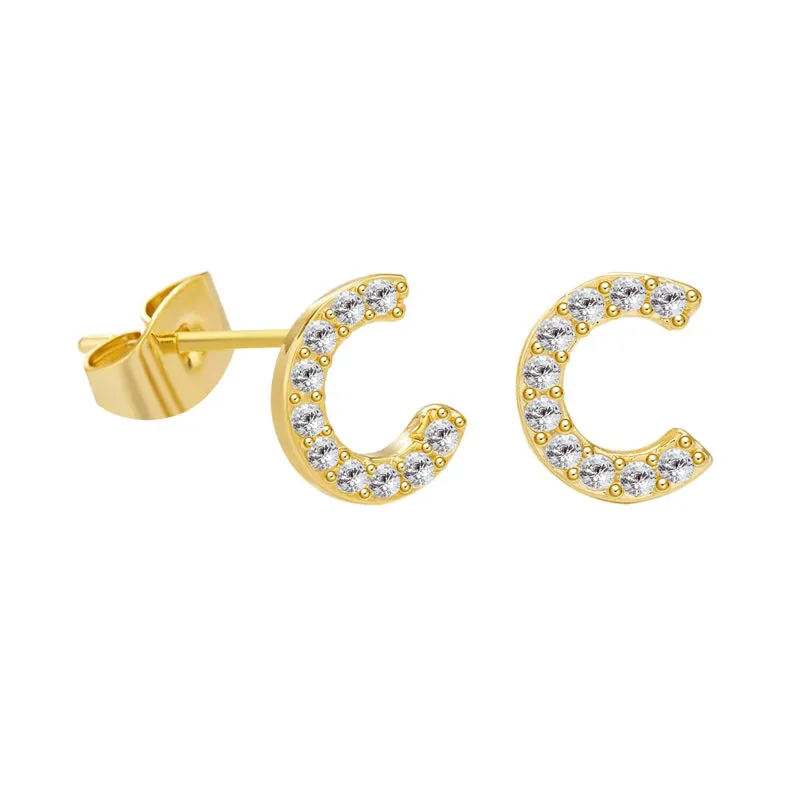 Sweet and Subtle Personalized A-Z Initial Letter Stud Earrings