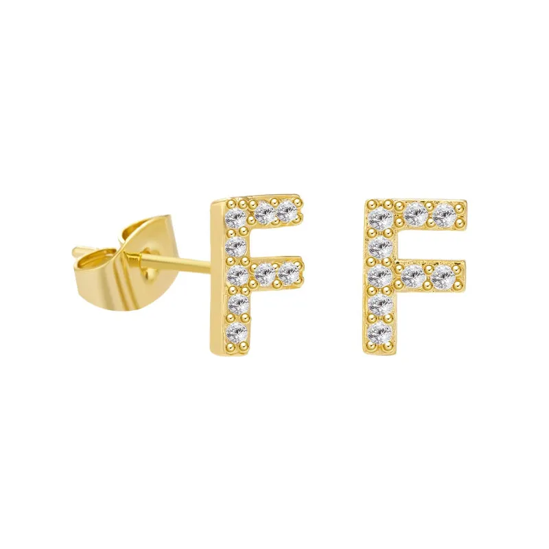 Sweet and Subtle Personalized A-Z Initial Letter Stud Earrings