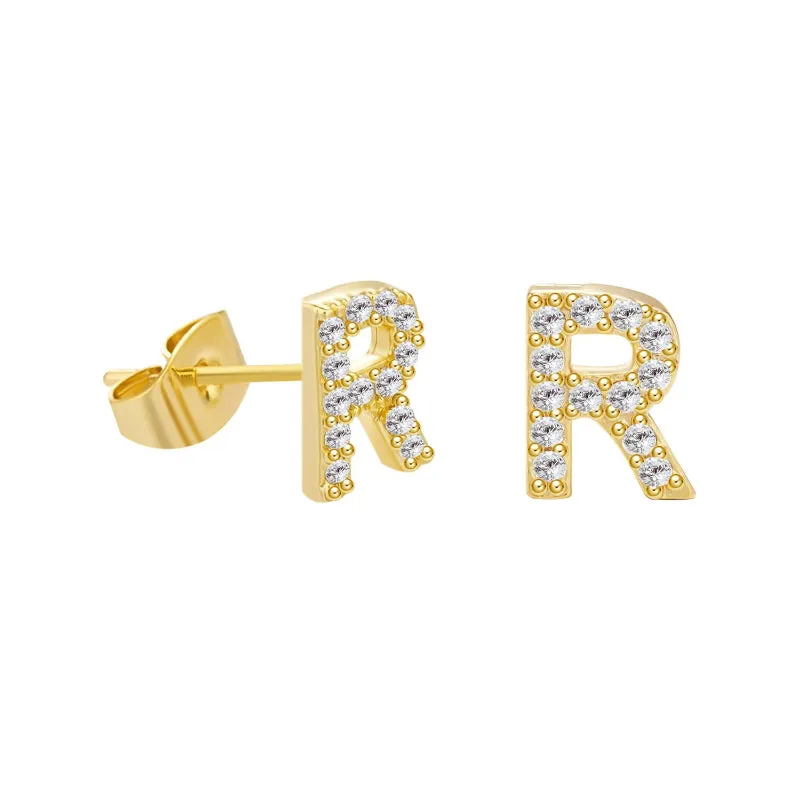 Sweet and Subtle Personalized A-Z Initial Letter Stud Earrings