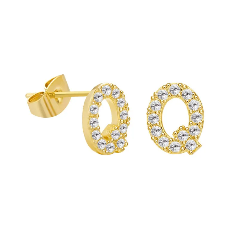 Sweet and Subtle Personalized A-Z Initial Letter Stud Earrings