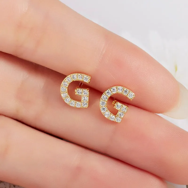 Sweet and Subtle Personalized A-Z Initial Letter Stud Earrings