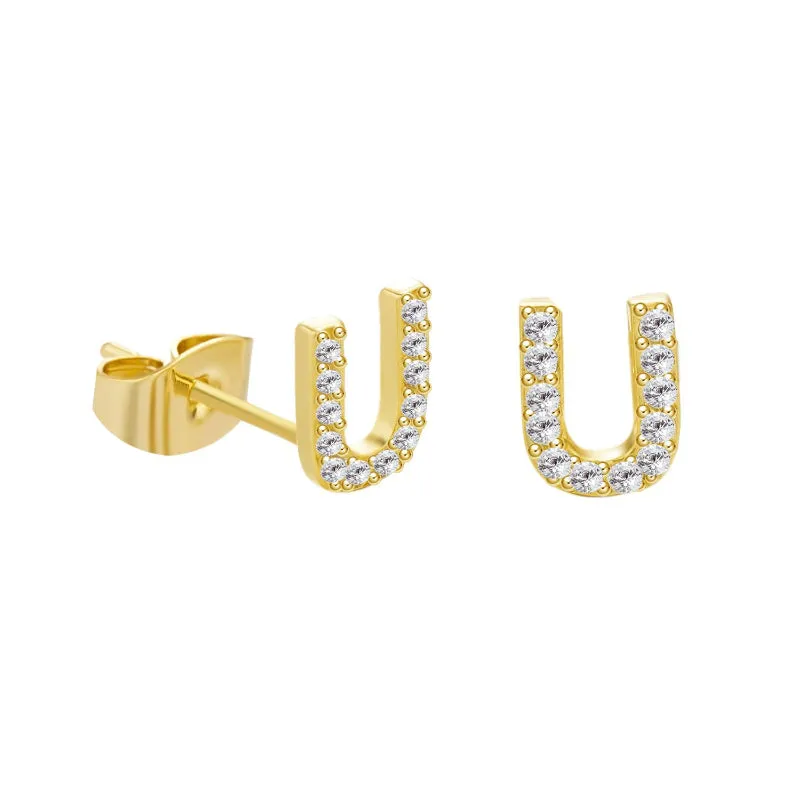Sweet and Subtle Personalized A-Z Initial Letter Stud Earrings