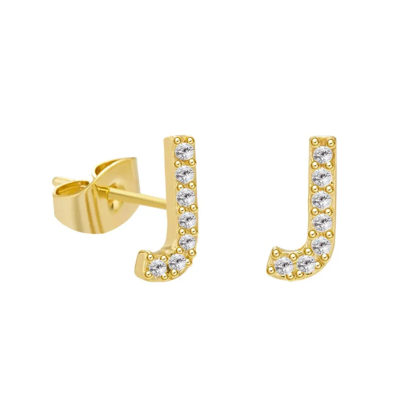 Sweet and Subtle Personalized A-Z Initial Letter Stud Earrings