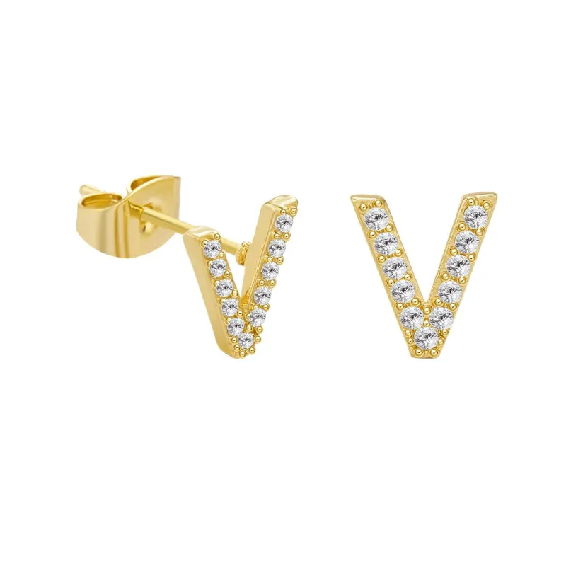 Sweet and Subtle Personalized A-Z Initial Letter Stud Earrings