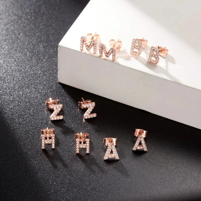 Sweet and Subtle Personalized A-Z Initial Letter Stud Earrings