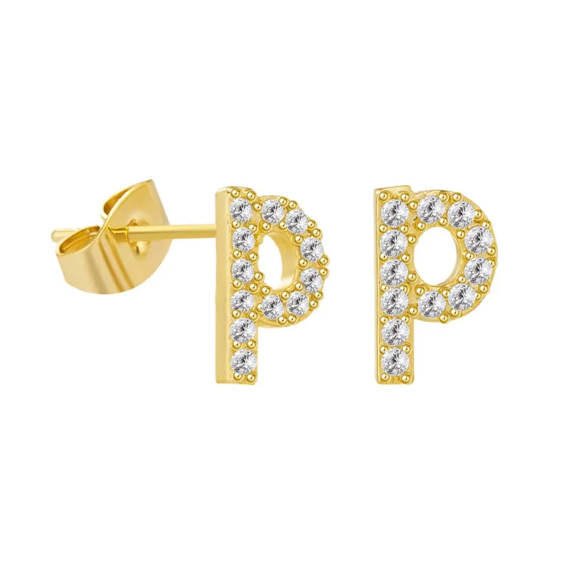 Sweet and Subtle Personalized A-Z Initial Letter Stud Earrings