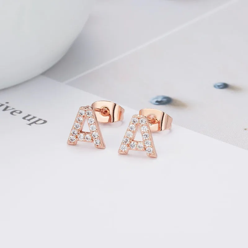 Sweet and Subtle Personalized A-Z Initial Letter Stud Earrings