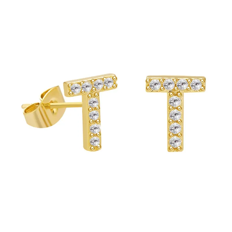 Sweet and Subtle Personalized A-Z Initial Letter Stud Earrings