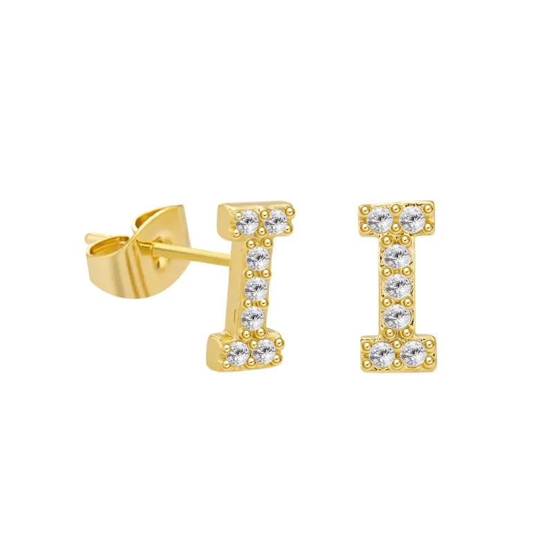 Sweet and Subtle Personalized A-Z Initial Letter Stud Earrings