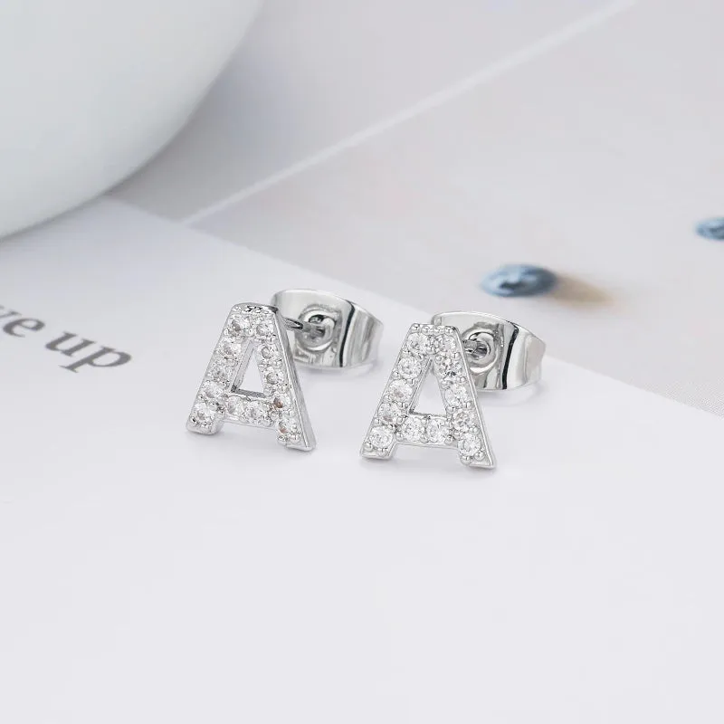 Sweet and Subtle Personalized A-Z Initial Letter Stud Earrings