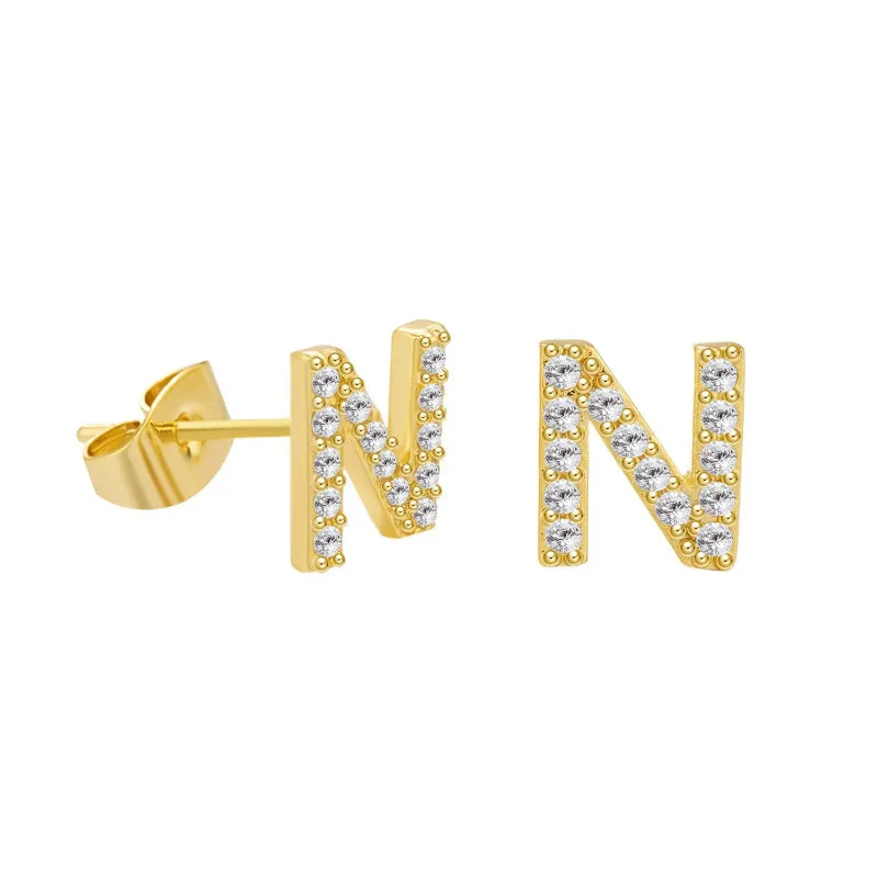 Sweet and Subtle Personalized A-Z Initial Letter Stud Earrings