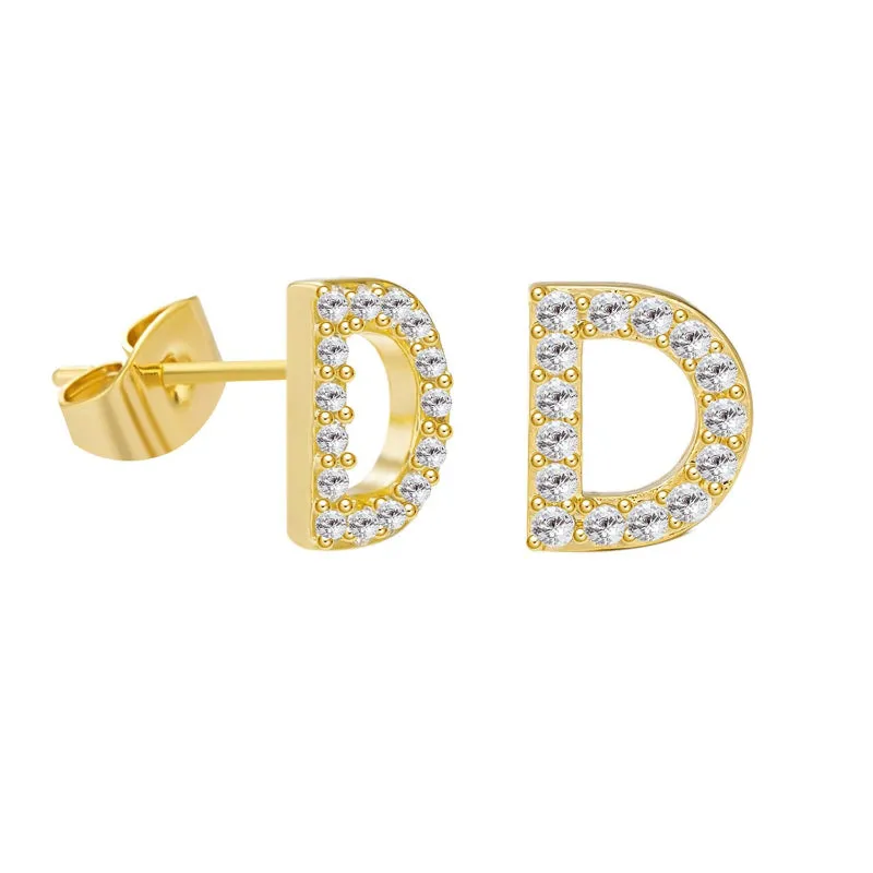 Sweet and Subtle Personalized A-Z Initial Letter Stud Earrings