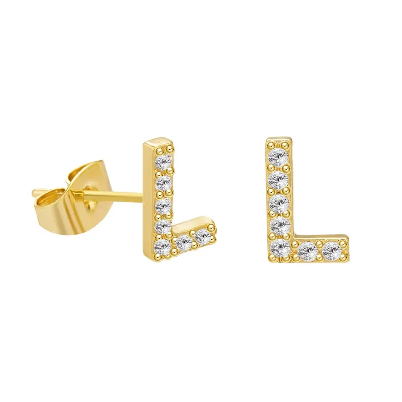 Sweet and Subtle Personalized A-Z Initial Letter Stud Earrings