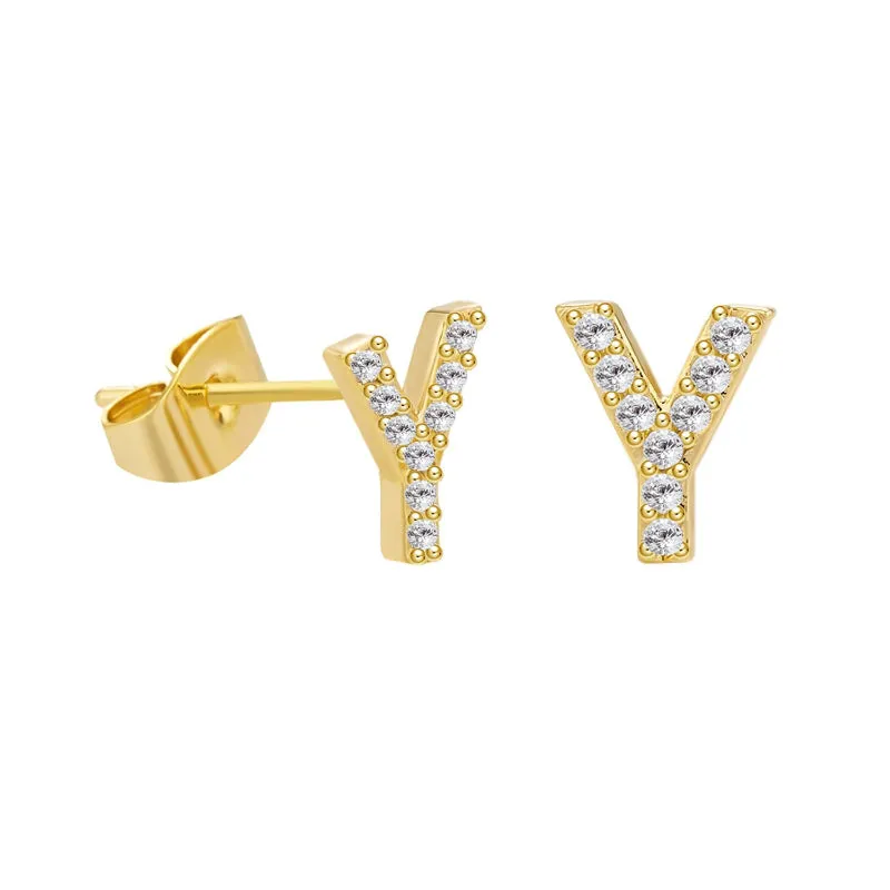 Sweet and Subtle Personalized A-Z Initial Letter Stud Earrings