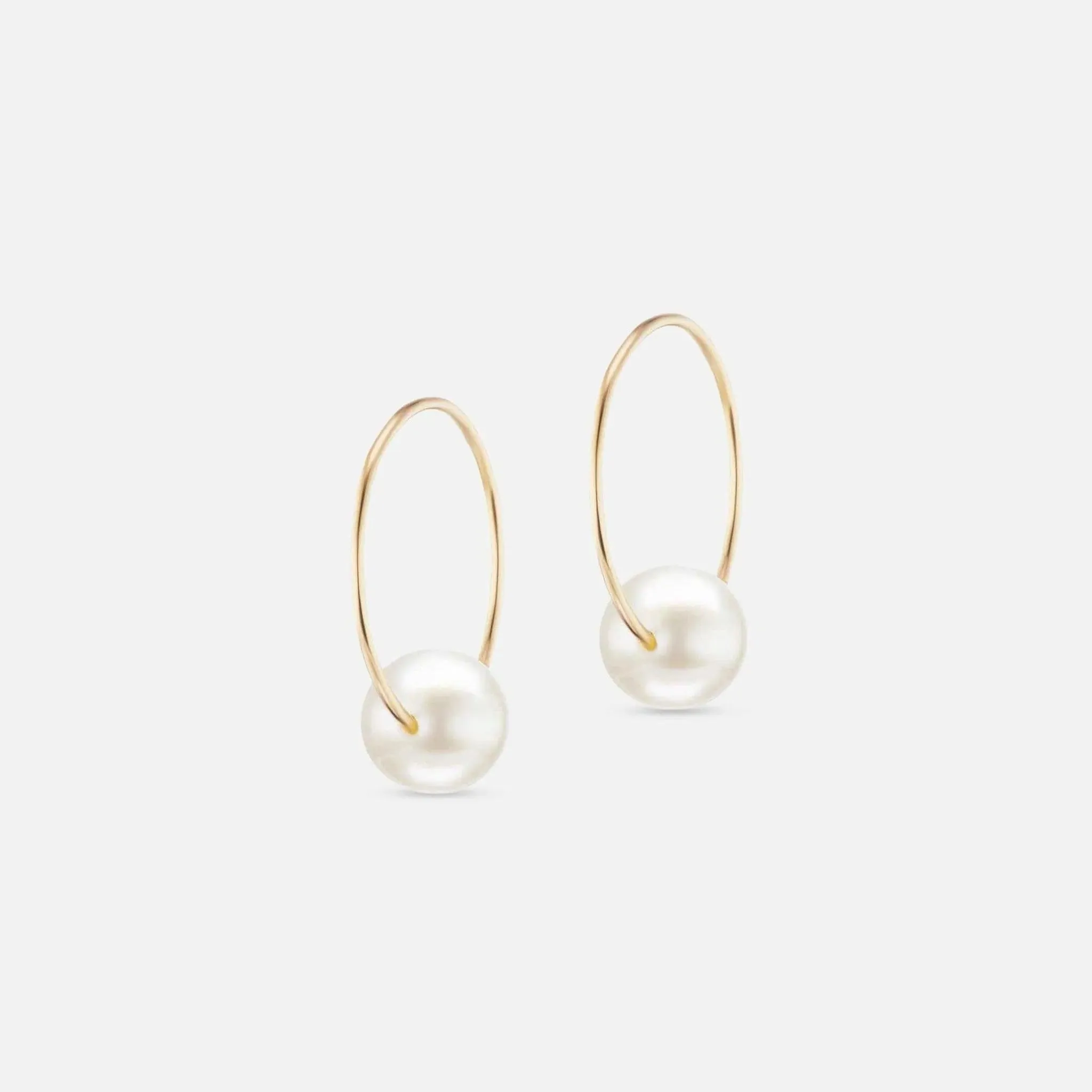 The Small Floating Pearl Hoop