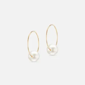 The Small Floating Pearl Hoop