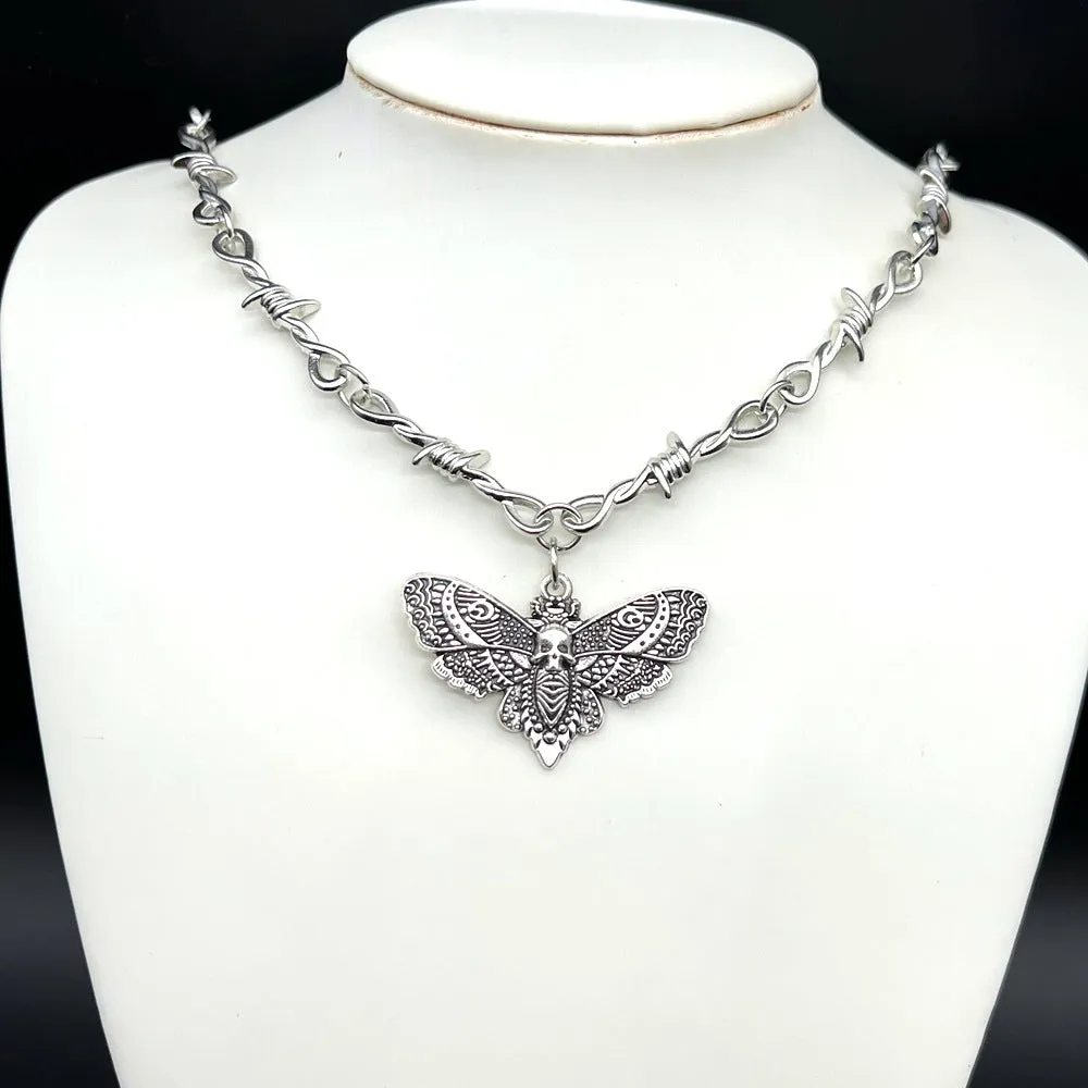Thorns Gothic Skull Moth - Pendant by The Nevermore