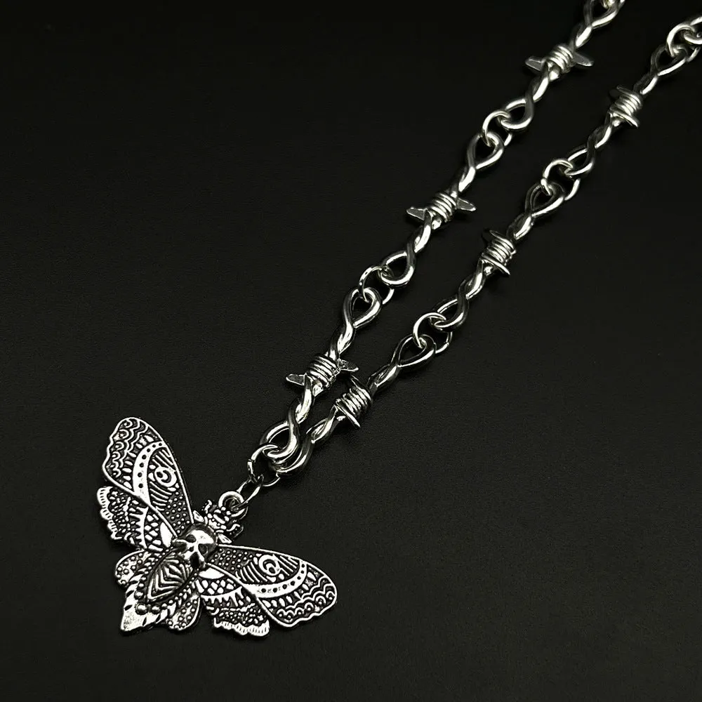 Thorns Gothic Skull Moth - Pendant by The Nevermore