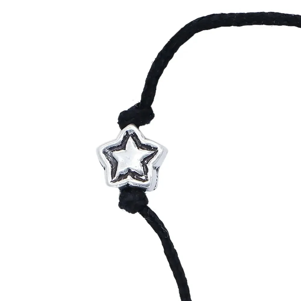 Three Stars Motif Silver 92.5 Thread Anklet