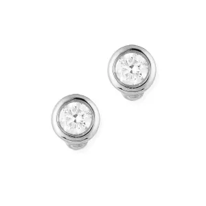 Tiny Treasures 0.10Ct Diamond Stud Earrings in 18K White Gold