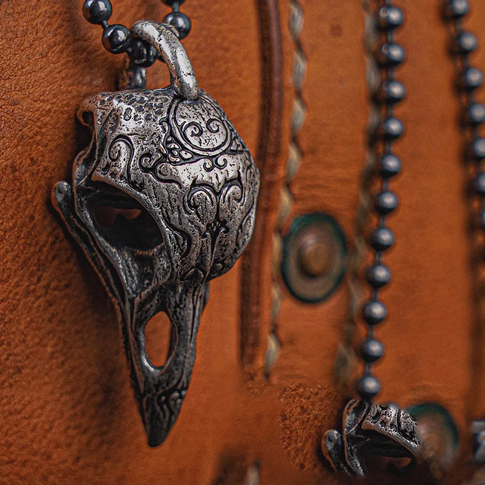 Tormod Crow Skull - Gothic Copper Pendant by The Nevermore