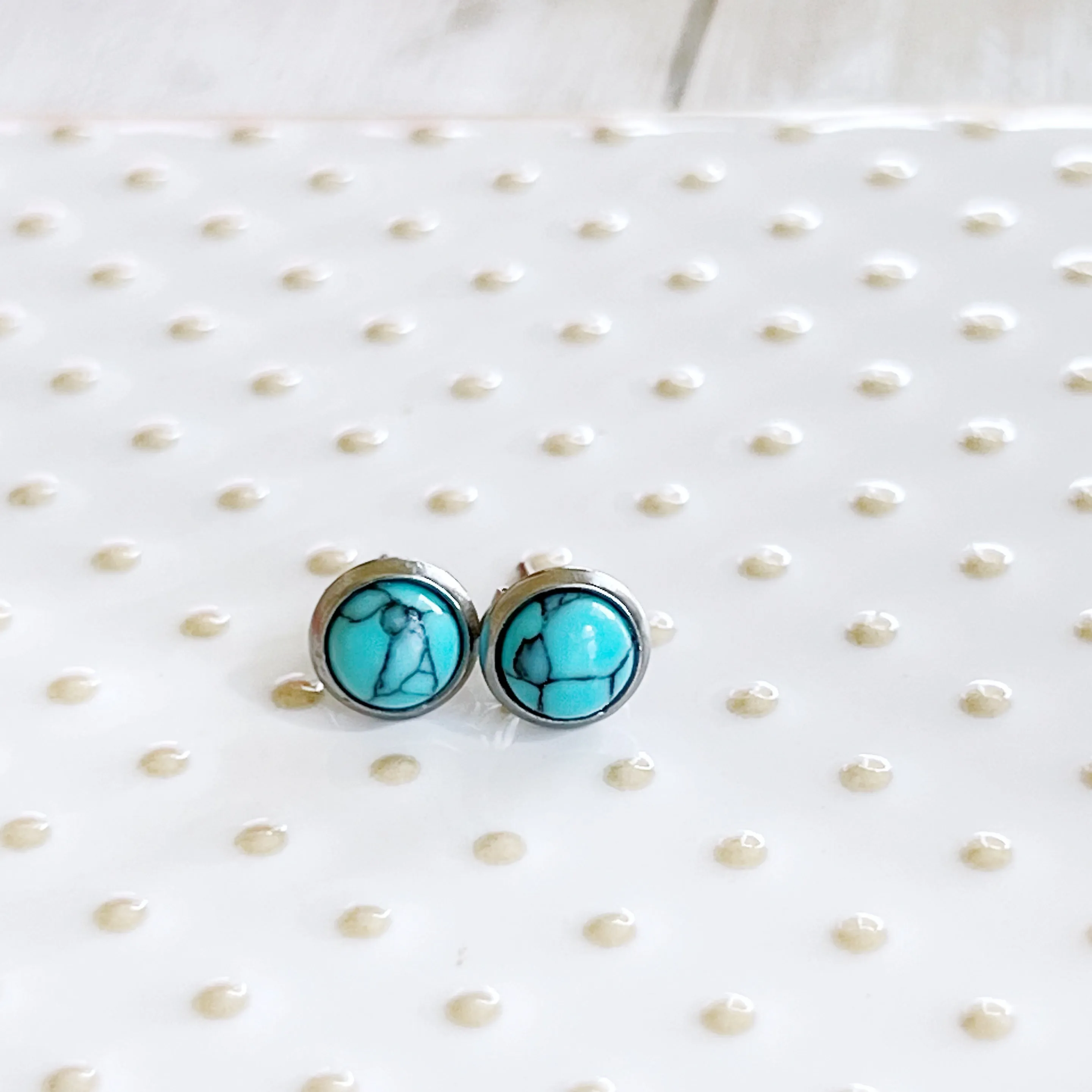 Turquoise 6mm Stud Earrings