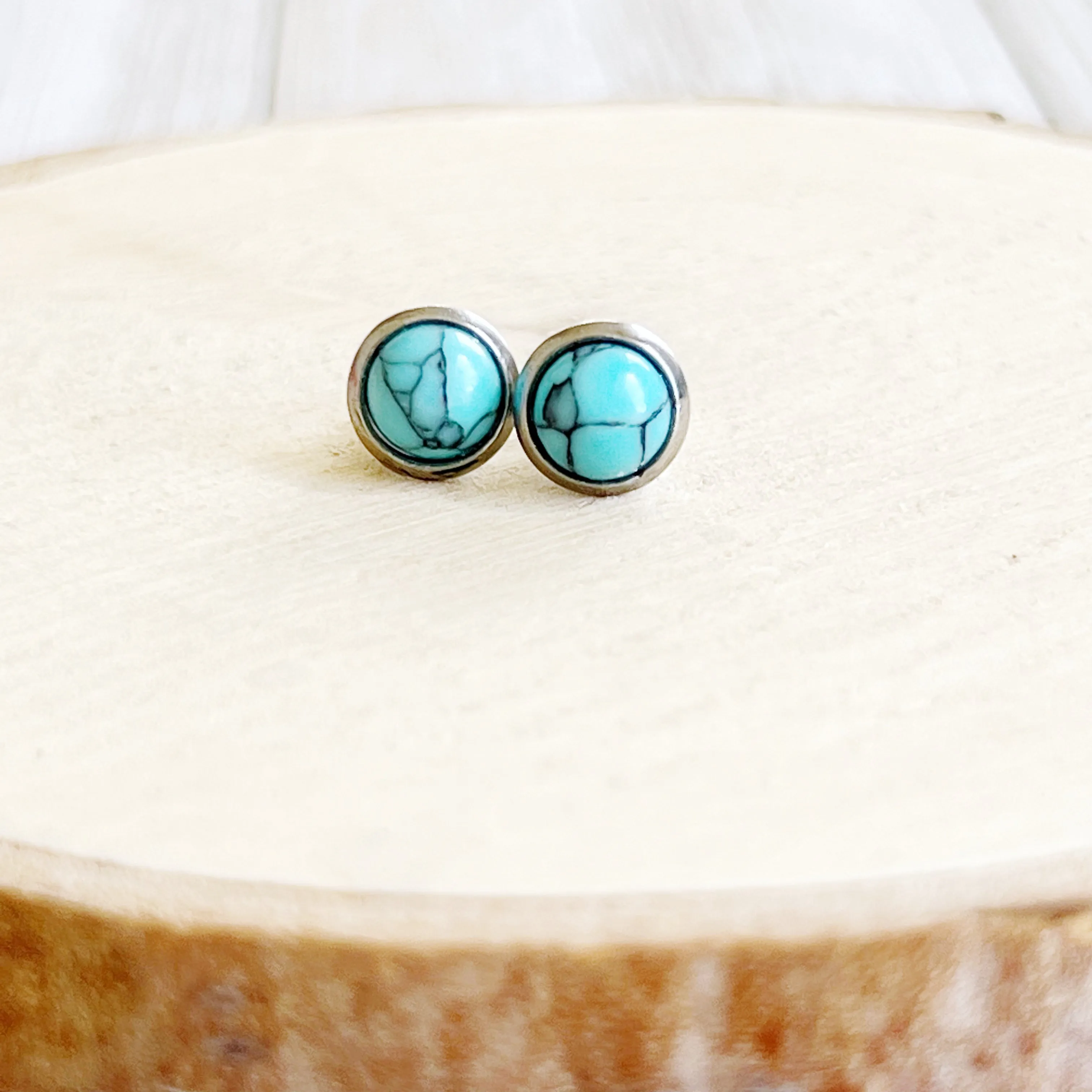 Turquoise 6mm Stud Earrings