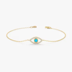 Turquoise & Diamonds Eye Bracelet, Sansa