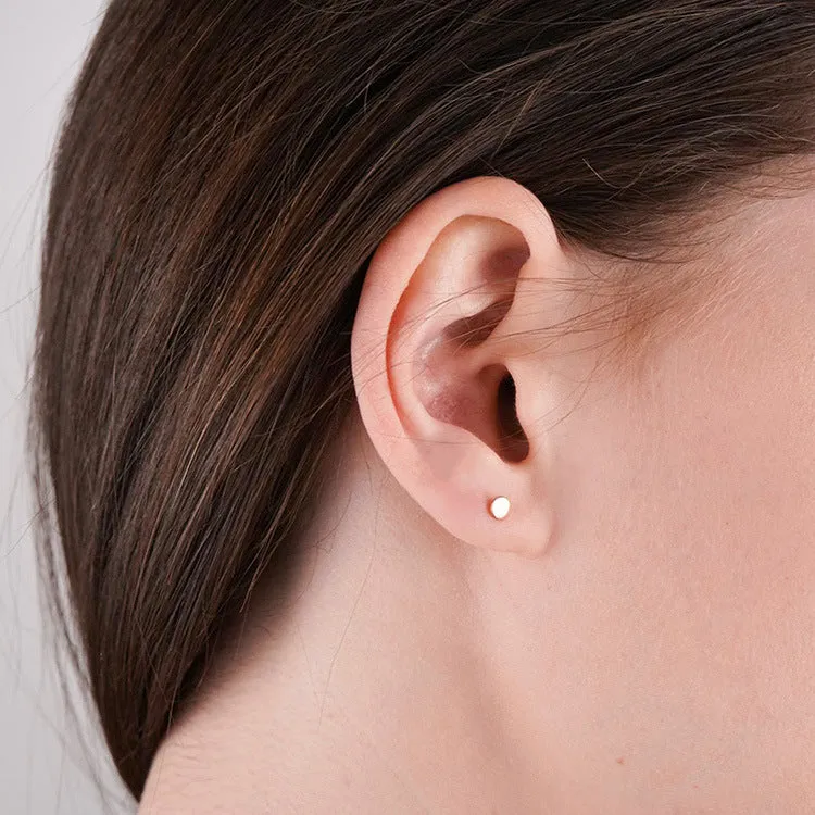 Valentina dainty round stud earrings