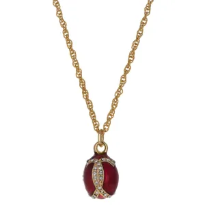 Venetian Elegance: Red Crystal Royal Egg Pendant Necklace